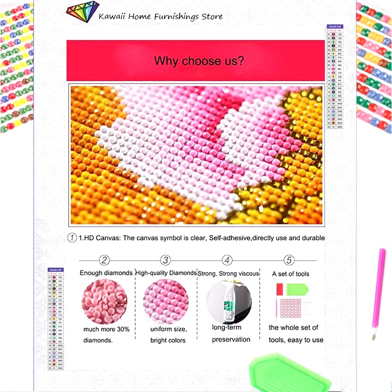 Miniatura 3 de Stitch Sanrio Kuromi-pintura de diamante